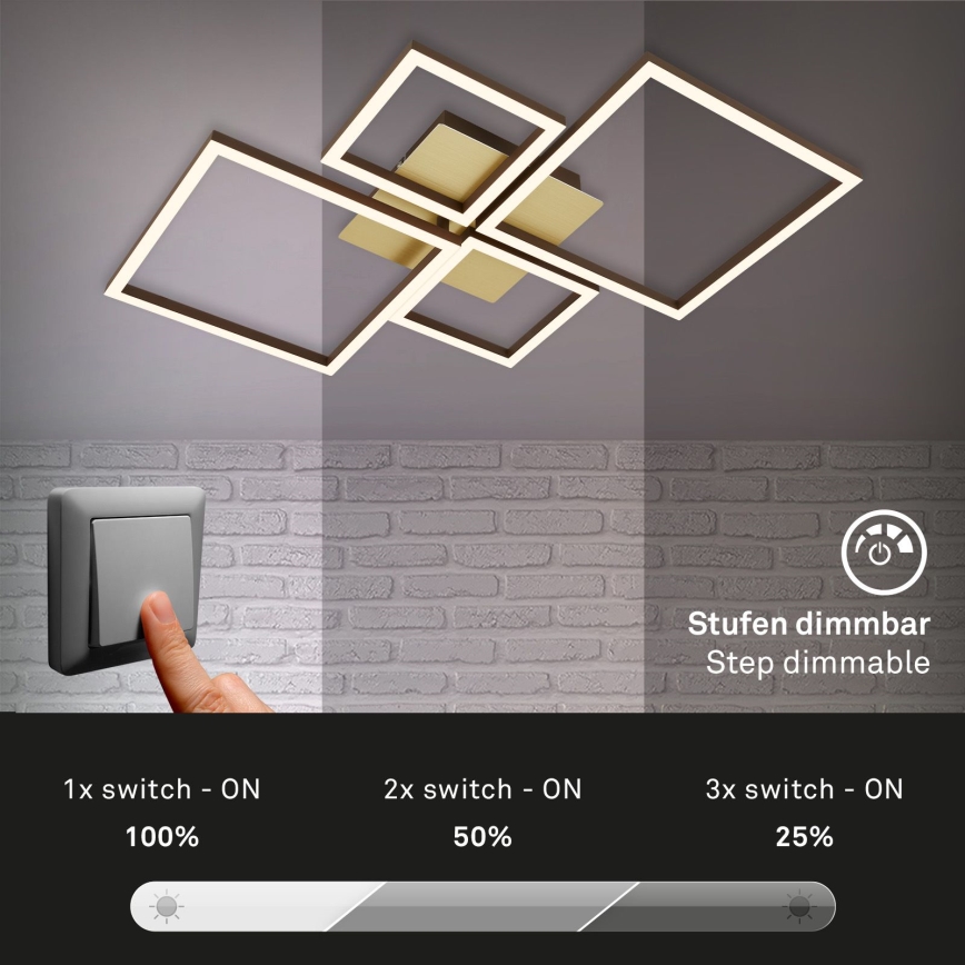 Brilo - LED prigušiva stropni luster FRAME LED/44W/230V