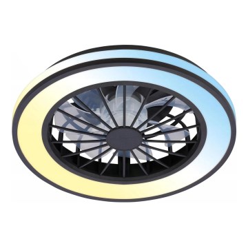 Brilo - LED prigušiva stropni ventilator VENTURO LED/24W/230V 3000-6500K crna + daljinski upravljač