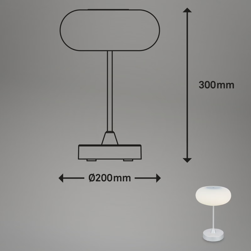 Brilo - LED prigušiva punjiva stona lampa za spoljašnju upotrebu OLANA LED/3W/5V 3300K IP44 2000 mAh