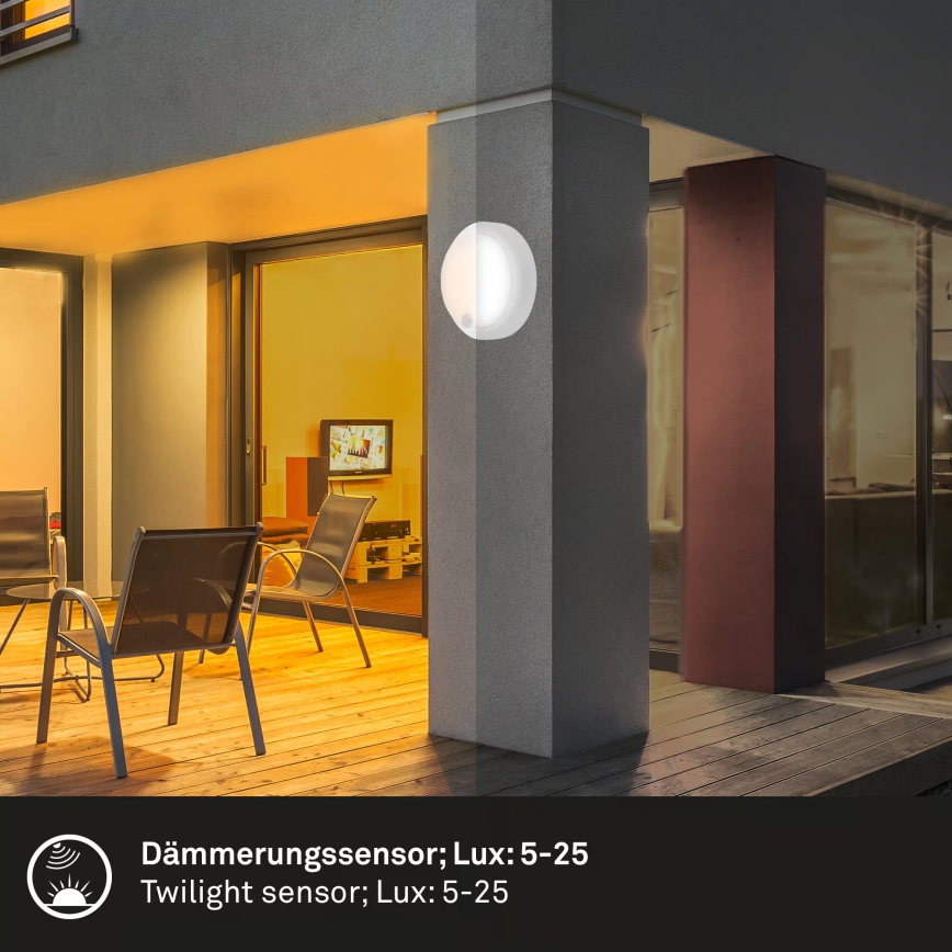 Brilo - LED punjiva spoljna zidna svetiljka sa senzorom LED/4W/5V 4400 mAh IP44 bela
