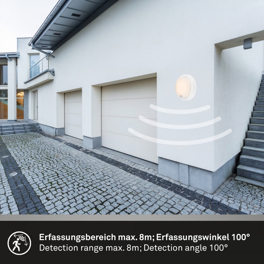 Brilo - LED punjiva spoljna zidna svetiljka sa senzorom LED/4W/5V 4400 mAh IP44 bela