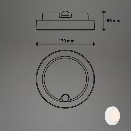 Brilo - LED punjiva spoljna zidna svetiljka sa senzorom LED/4W/5V 4400 mAh IP44 bela