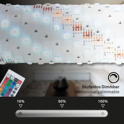 Brilo - LED RGB prigušiva traka 6,6m LED/6W/USB + daljinski upravljač