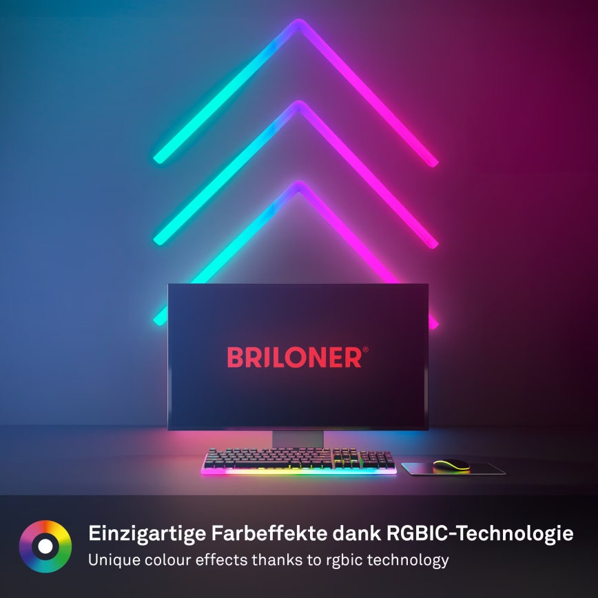 Brilo - LED RGBIC prigušiva svetlosna traka Pametna LED/24W/230V Wi-Fi Tuya
