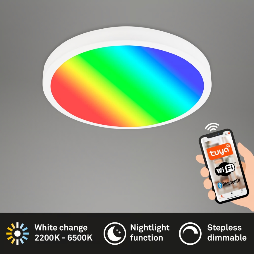 Brilo - LED RGBW prigušiva stropna svetiljka LED/20W/230V 2200-6500K Wi-Fi Tuya prečnik 27 cm