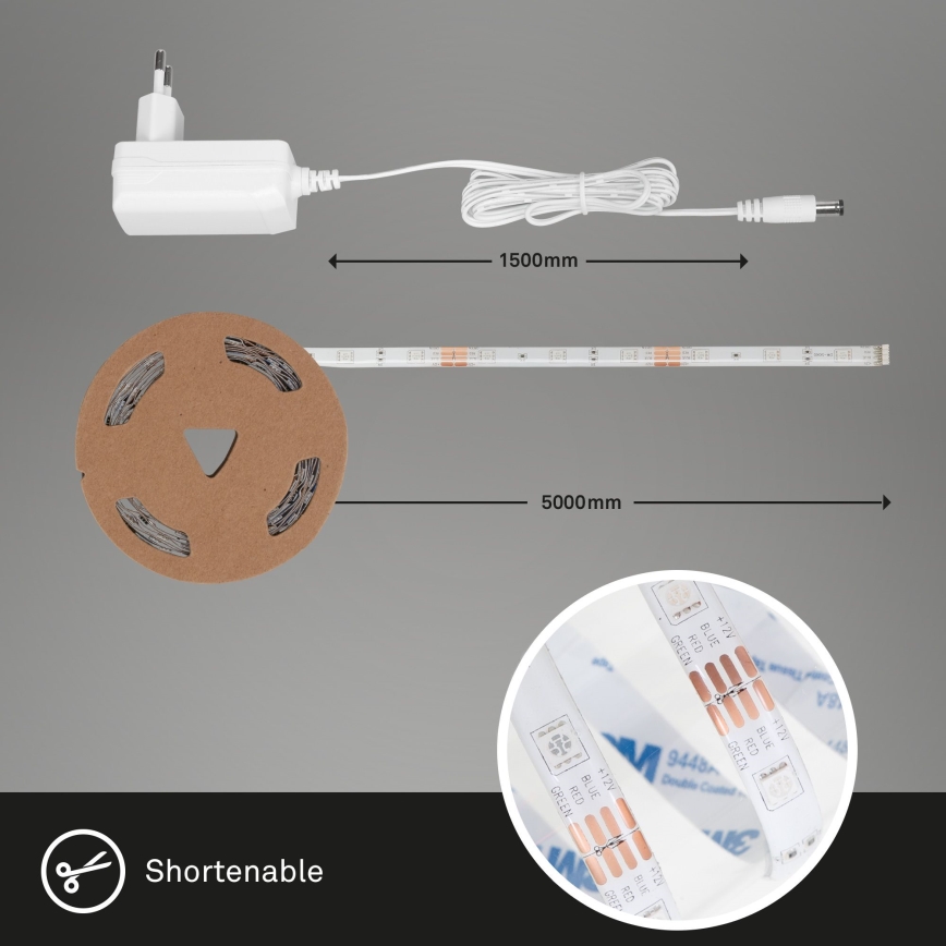 Brilo - LED RGBW prigušiva traka 6,5m LED/18W/230V Wi-Fi Tuya + daljinski upravljač