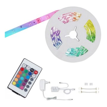 Brilo - LED RGBW prigušiva traka 6,5m LED/22W/230V + daljinski upravljač