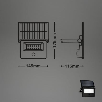Brilo - LED solarni reflektor sa senzorom LED/5W/5,5V IP54 1200 mAh