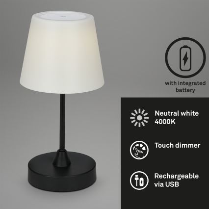 Brilo - LED spoljašnja prigušiva punjiva lampa LED/3W/5V IP44 2000 mAh