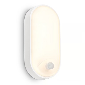 Brilo - LED spoljašnje zidno svetlo sa senzorom pokreta i sumraka RUCH LED/12W/230V IP65 bela