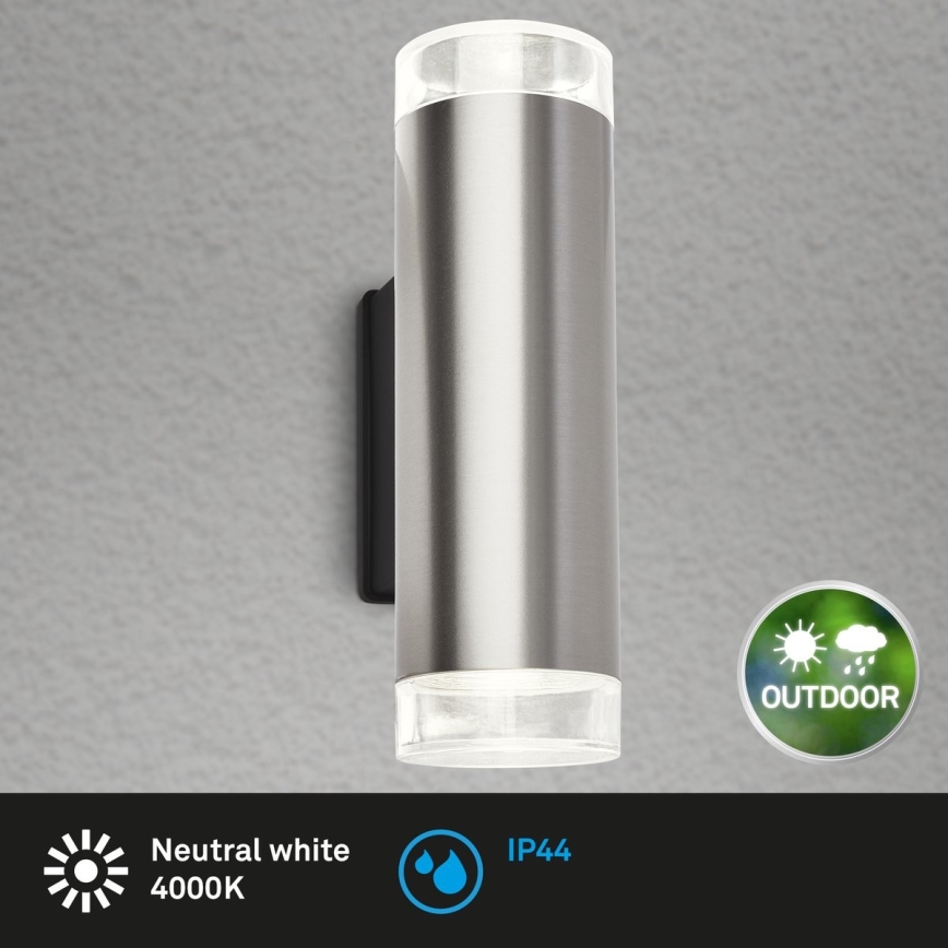 Brilo - LED spoljno zidno svetlo 2xGU10/4,7W/230V IP44 4000K matirani hrom