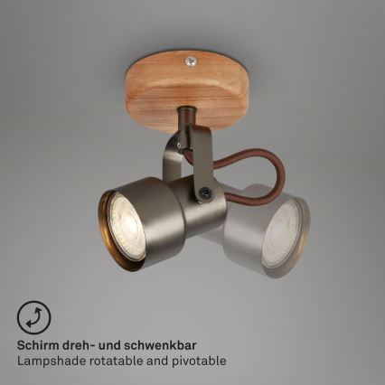 Brilo - LED spot svetiljka TAHUN 1xGU10/5W/230V 3000K braon