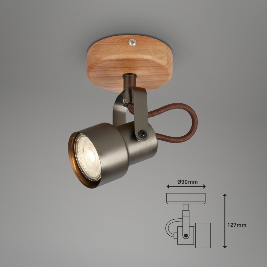Brilo - LED spot svetiljka TAHUN 1xGU10/5W/230V 3000K braon
