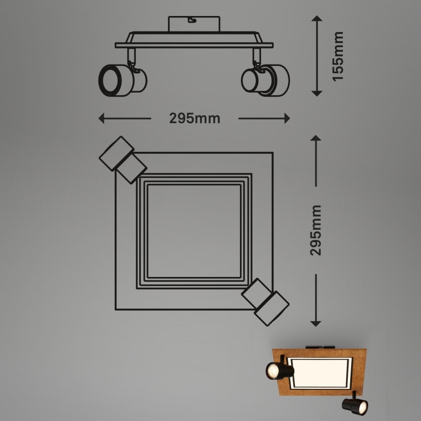 Brilo - LED stropna svetiljka LED/12W/230V + 2xGU10/9W 3000K