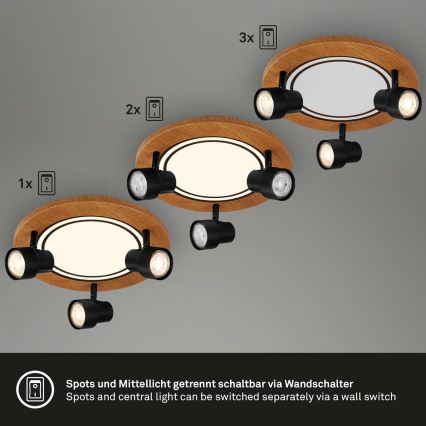 Brilo - LED stropna svetiljka LED/12W/230V + 3xGU10/9W 3000K