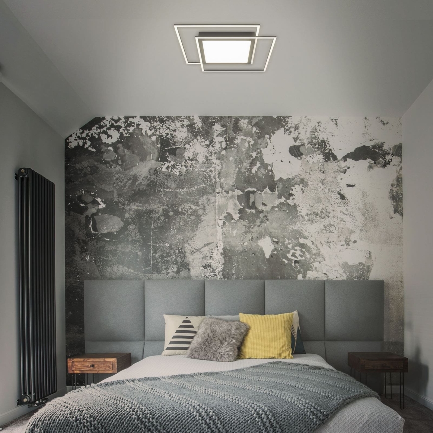 Brilo - LED plafonsko svetlo 2xLED/16W/230V + LED/19W 51,5x51,5 cm 3000K crna