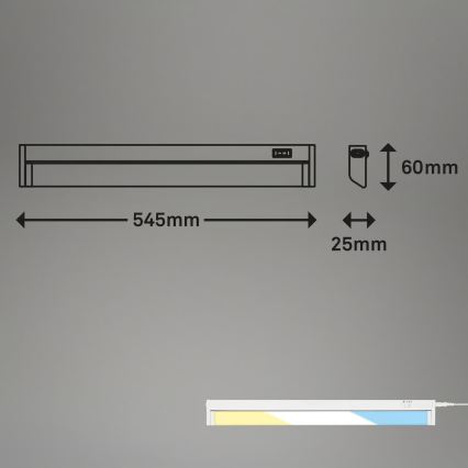 Brilo - LED svetlo za ispod ormarića LED/6W/230V 2700/4000/6500K 54,5 cm bela