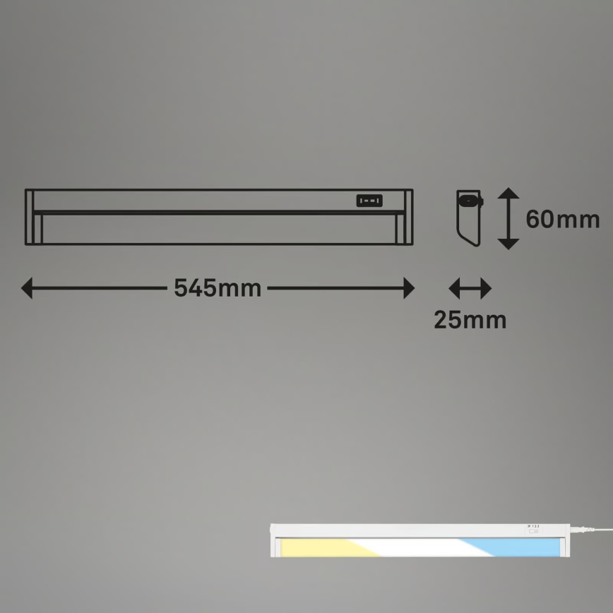 Brilo - LED svetlo za ispod ormarića LED/6W/230V 2700/4000/6500K 54,5 cm bela
