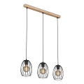 Brilo - Luster na lanku WAKTU 3xE27/60W/230V kaučukovo drvo