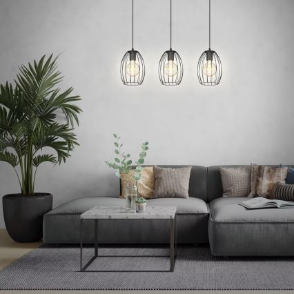 Brilo - Luster na lanku WAKTU 3xE27/60W/230V kaučukovo drvo