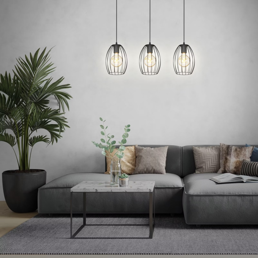 Brilo - Luster na lanku WAKTU 3xE27/60W/230V kaučukovo drvo