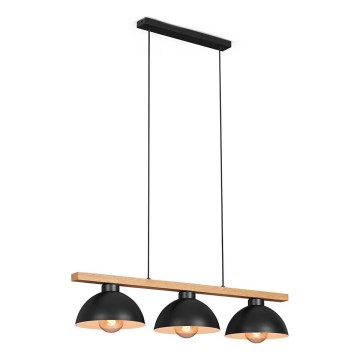 Brilo - Luster na sajli 3xE27/40W/230V kaučukovo drvo