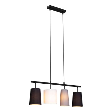 Brilo - Luster na sajli 4xE27/40W/230V crna/siva/bela