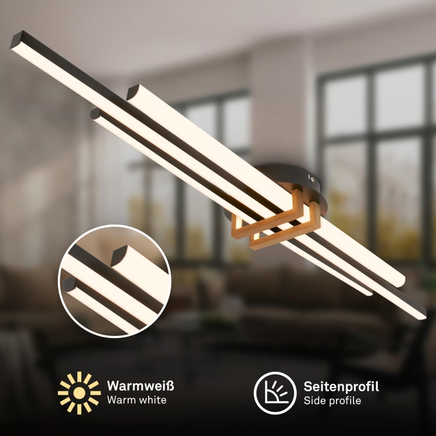 Brilo - plafonsko LED svetlo TINKA LED/30W/230V 3000K crna