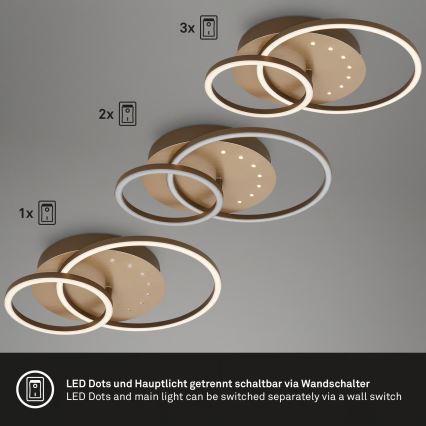 Brilo - prigušiva LED plafonska svetiljka LED/26W/230V 3000K braon