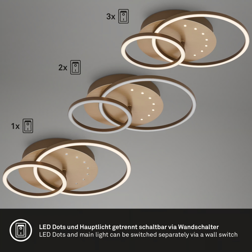 Brilo - prigušiva LED plafonska svetiljka LED/26W/230V 3000K braon