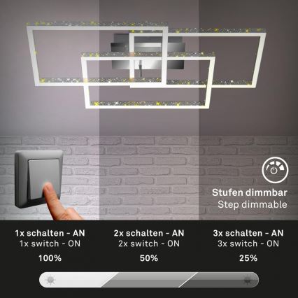 Brilo - prigušiva LED stropna svetiljka FRAME LED/57W/230V 3000K mat hrom