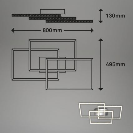 Brilo - prigušiva LED stropna svetiljka FRAME LED/57W/230V 3000K mat hrom