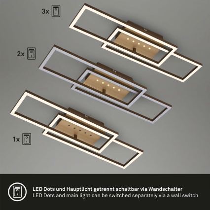 Brilo - prigušiva stropna LED svetiljka LED/30W/230V 3000K braon