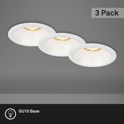 Brilo - SET 3x kupatilska ugradna plafonska svetla 1xGU10/9W/230V IP23 bela
