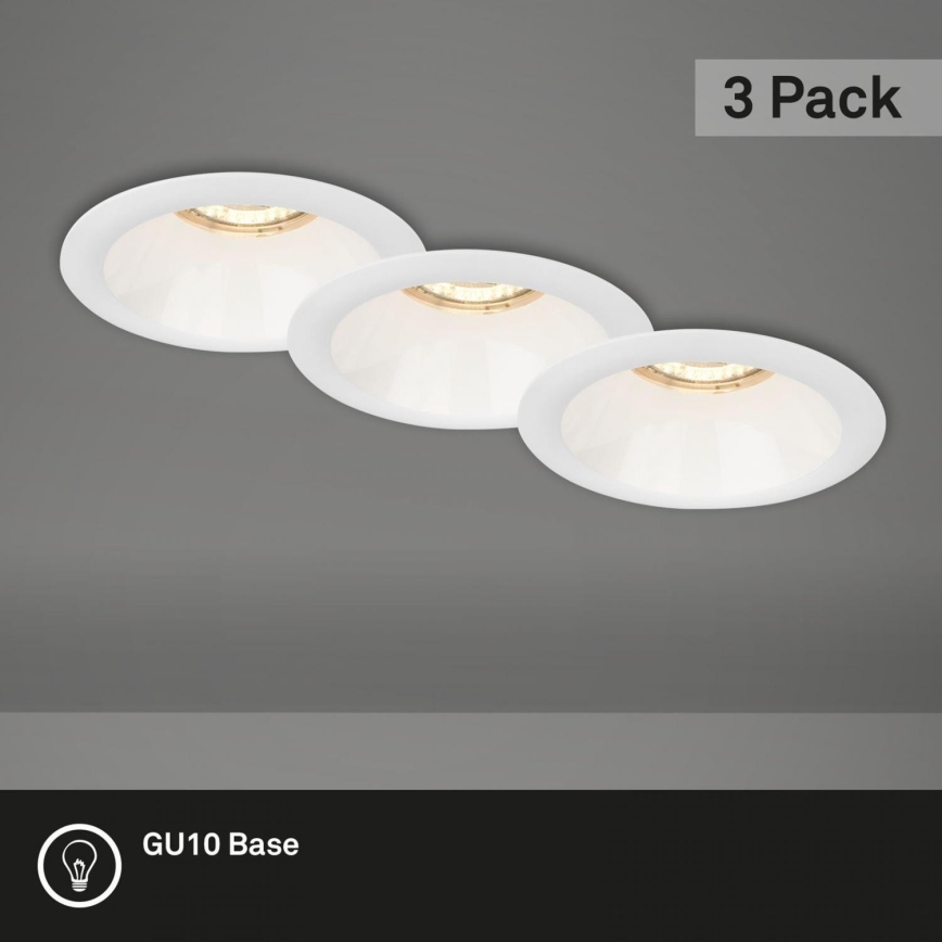 Brilo - SET 3x kupatilska ugradna plafonska svetla 1xGU10/9W/230V IP23 bela