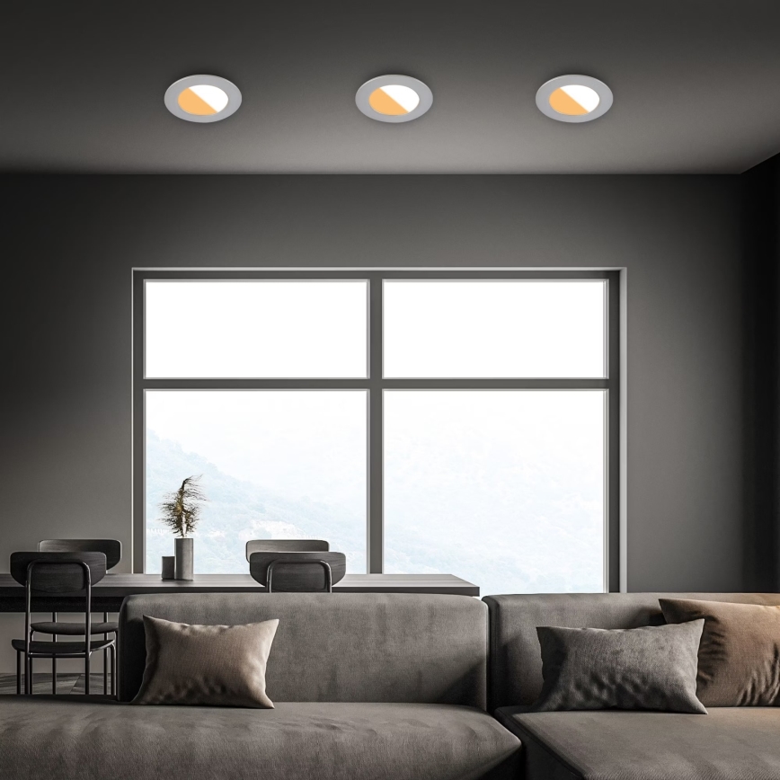 Brilo - KOMPLET 3x LED ugradno svetlo za kupatilo LED/4W/230V IP44 3000/4000K srebrna