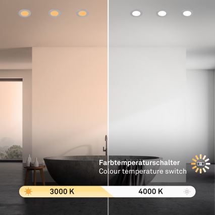 Brilo - KOMPLET 3x LED ugradno svetlo za kupatilo LED/4W/230V IP44 3000/4000K srebrna