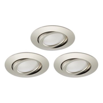 Brilo - SET 3x LED ugradno kupatilsko svetlo, prigušiva, LED/5W/230V IP23, mat hrom