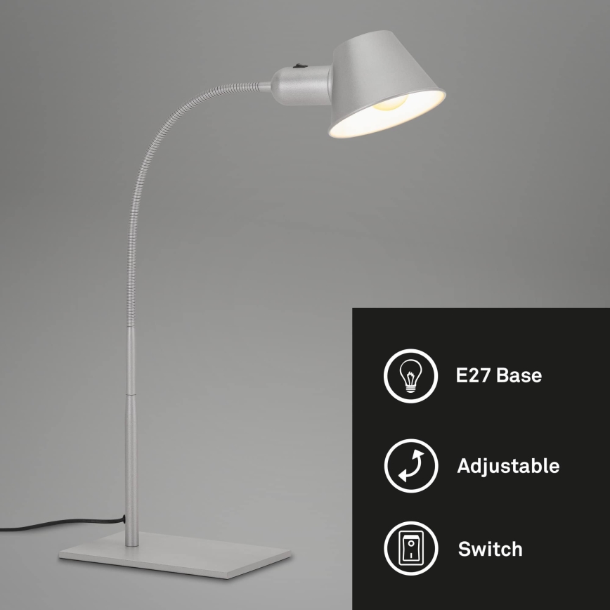 Brilo - Stona lampa 1xE27/10W/230V mat hrom