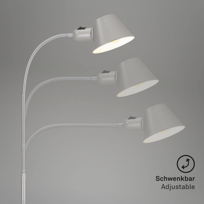 Brilo - Stona lampa 1xE27/10W/230V mat hrom