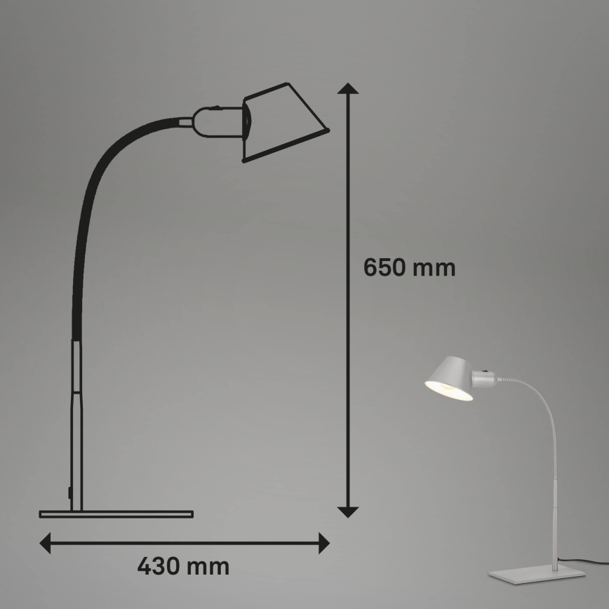 Brilo - Stona lampa 1xE27/10W/230V mat hrom