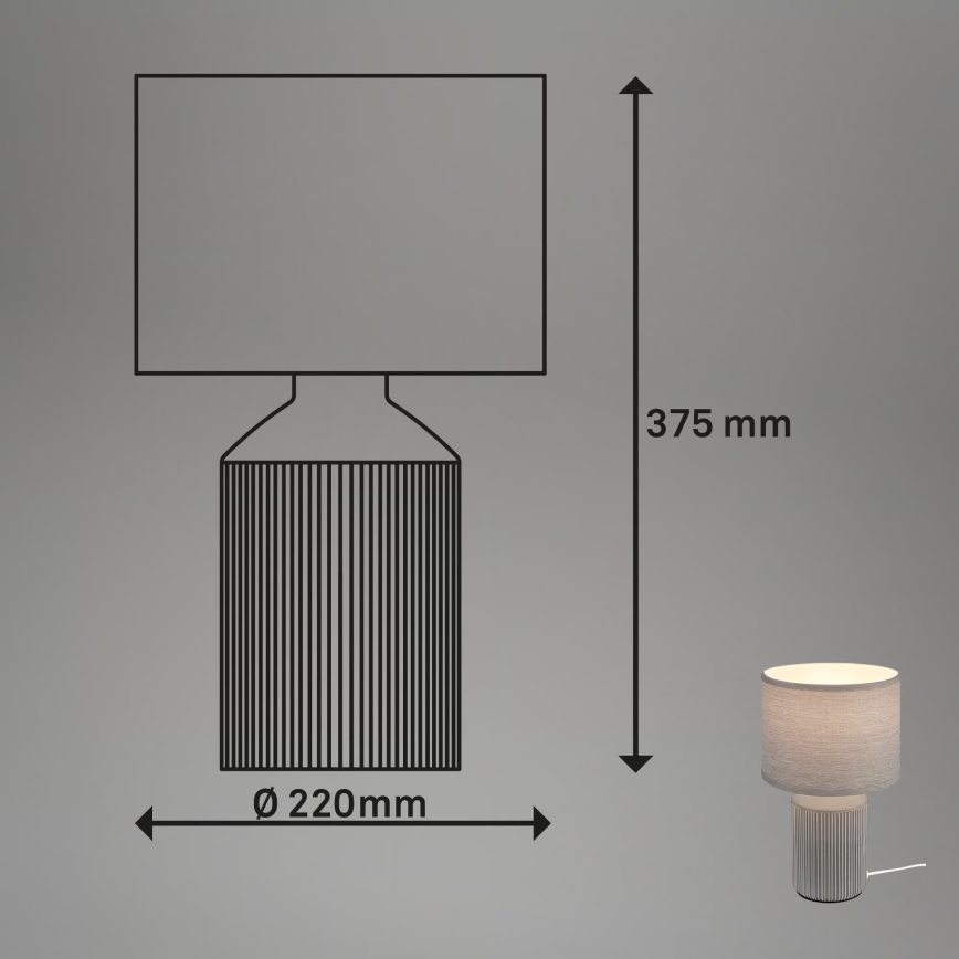 Brilo - Stona lampa INO 1xE14/10W/230V siva