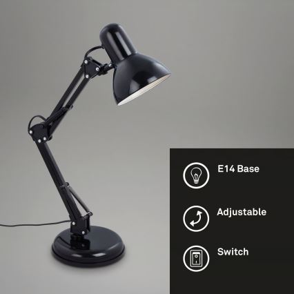 Brilo - Stona lampa PIXA 1xE14/25W/230V crna
