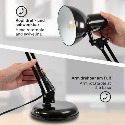 Brilo - Stona lampa PIXA 1xE14/25W/230V crna