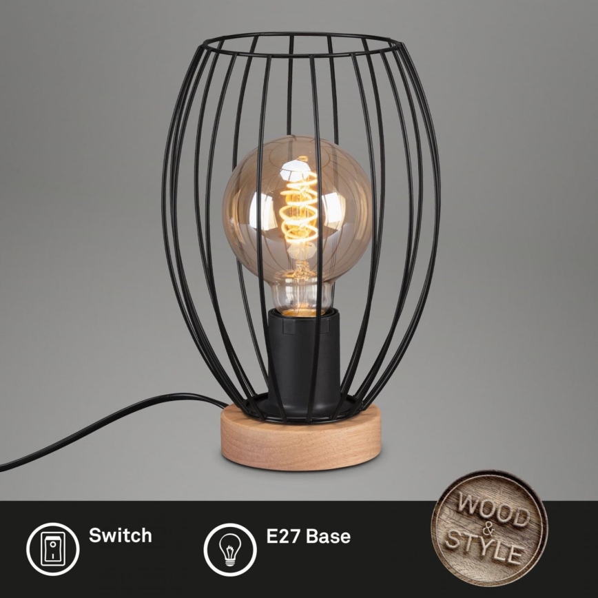 Brilo - Stona lampa WAKTU 1xE27/25W/230V kaučukovo drvo