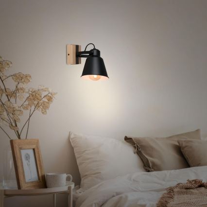 Brilo - Zidno reflektorsko svetlo TALLE 1xE27/40W/230V kaučukovo drvo