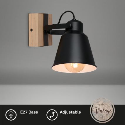 Brilo - Zidno reflektorsko svetlo TALLE 1xE27/40W/230V kaučukovo drvo