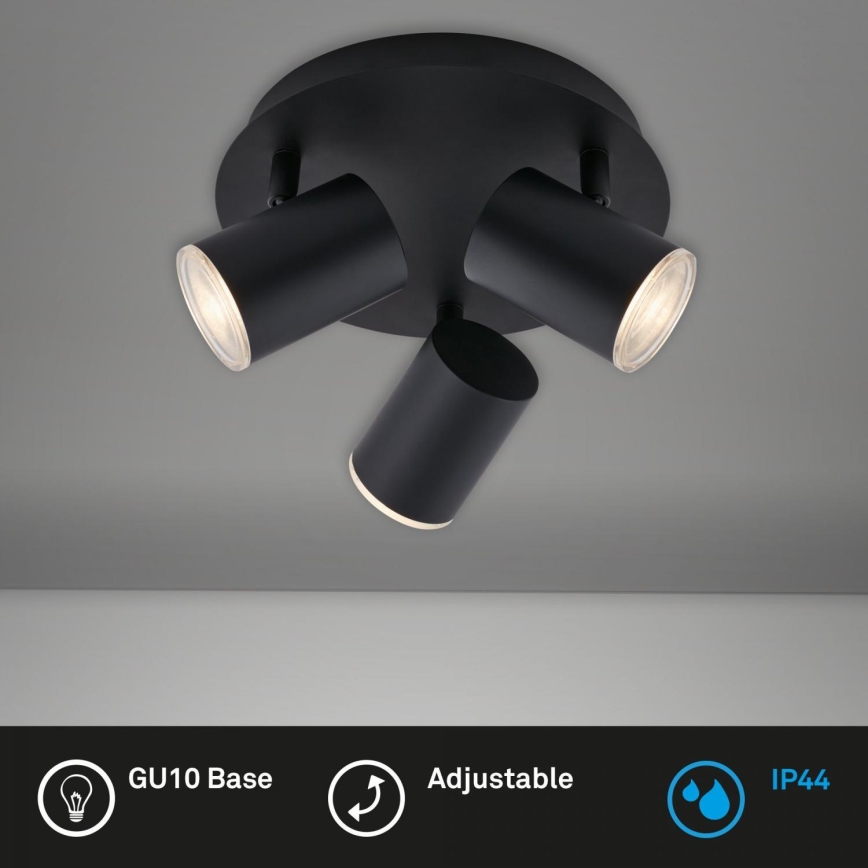 Briloner 10476229 - Kupatilsko spot svetlo 3xGU10/5W/230V IP44 crno