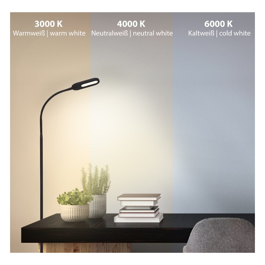 Briloner 1297-015 - LED prigušiva fleksibilna podna lampa LED/6,6W/230V 3000K/4000K/6000K