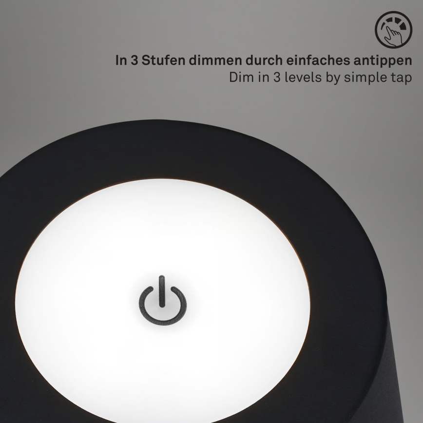 Briloner 1438015 - LED prigušiva podna lampa KIKI LED/4,3W/5V IP44 2600 mAh crna